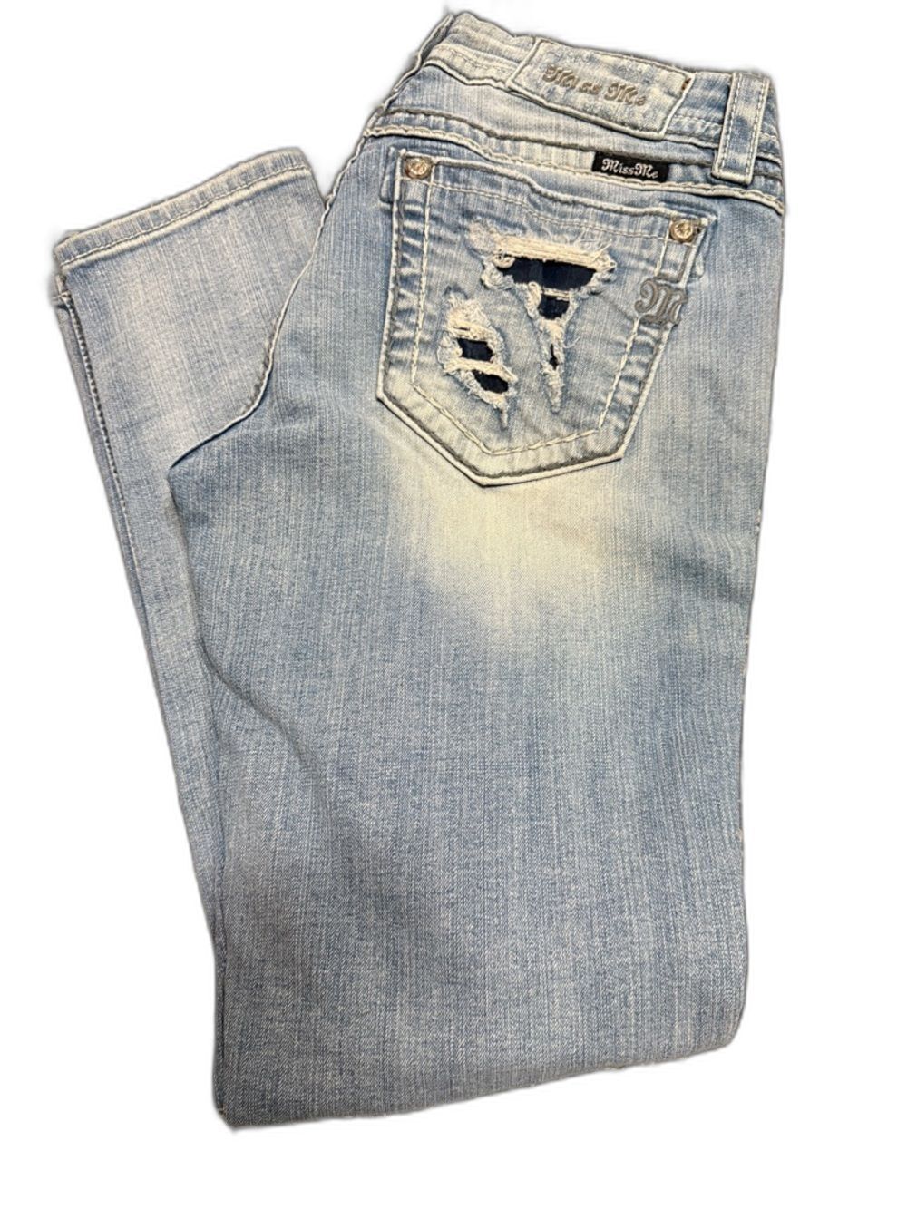 Miss Me Light Blue Ripped Skinny Jeans